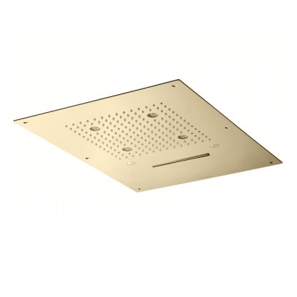 Bongio Soffioni Верхний душ 474х344 мм, прямоугольный, с дождем, водопад, распыление и хромотерапия, цвет: золото