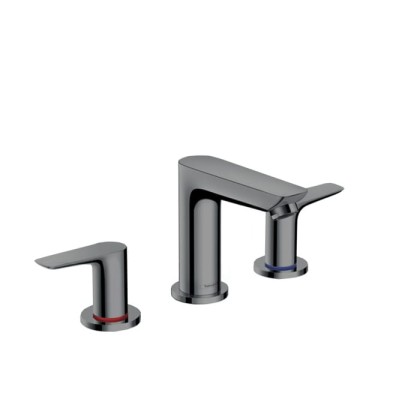 Hansgrohe Talis E Смеситель для раковины 150, на 3 отв, с донным клапаном, излив 112мм, цвет: шлифованный черный хром