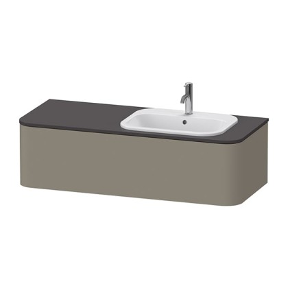 Duravit Happy D.2 Plus Тумба подвесная 130x55x35.4см, с раковиной и 2 ящиками, DX, цвет: stone grey satin matt