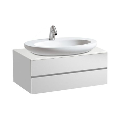 Laufen Alessi One Тумба с раковиной, 80х50х33см, с 2 выдвиж. ящиками, подвесная, покрытие LLC, цвет: белый глянцевый
