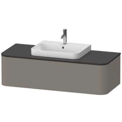 Duravit Happy D.2 Plus Тумба подвесная 130x48х35.4см, с раковиной и 1 ящиком, цвет: stone grey satin matt