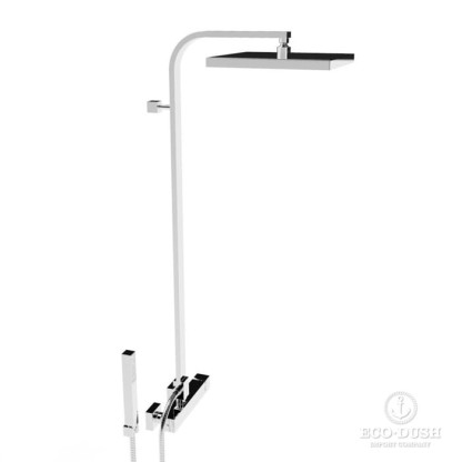 Stella Bamboo Quadro Душевой комплект 3283/420/304-300: смеситель, штанга+ручной+верхний душ 300мм, цвет: хром