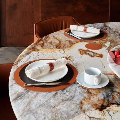 ADJ Круглый плейсмат, D40 см., цвет: коньяк/бордо