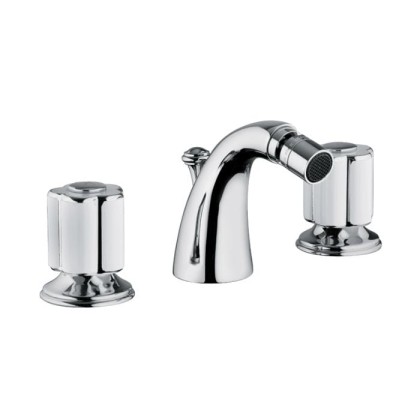 Смеситель для биде Bongio Fleur Blanc, цвет: хром/белый фарфор