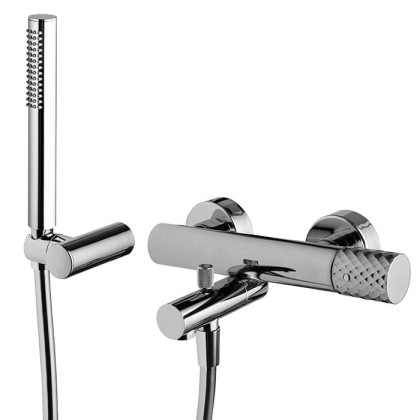 Fima Carlo Frattini Spillo Tech Смеситель для ванны, настенный, с ручным душем, цвет: хром