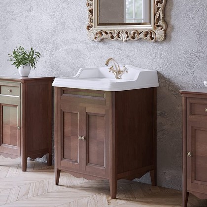 TW Veronica Nuovo комплект мебели с 2-мя дверцами, с доводчиками Blum, ручки: бронза, 68см, напольный, Цвет: noce