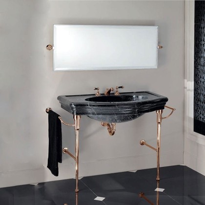 Devon&Devon Empire Декоративная структура 126х60см, с раковиной на 3 отв., напольный, цвет: золото/черный мрамор