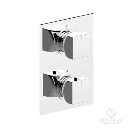 Cisal Hi-Rise Смеситель для душа, встраиваемый, термостатический, с переключателем на 3 положения, внешняя часть, цвет: хром