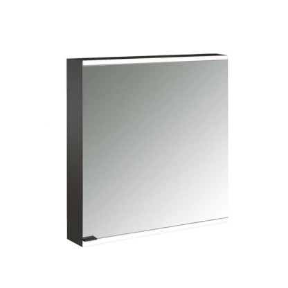Emco Prime Зеркальный шкаф 60см., с подсветкой LED2 Facelift навесная модель, 1-дверка, IP 20 петли справа, зеркальная задняя стенка, цвет черный