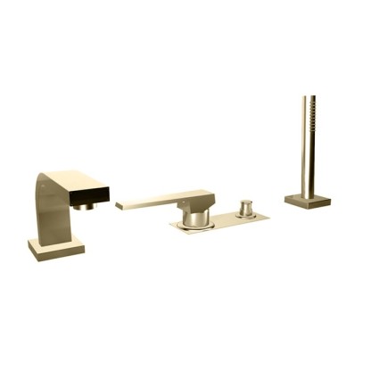 Bongio Stelth Смеситель на борт ванны, на 3 отв., с ручной лейкой, цвет: матированный никель