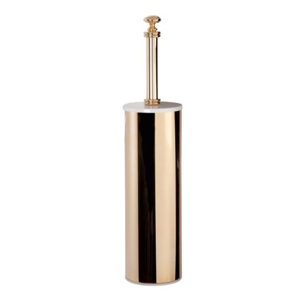 TW Harmony 020, ёршик напольный в металлической колбе, цвет: белый/золото