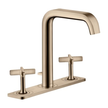 Axor Citterio E Смеситель для раковины, на 3 отв., с панелью и донным клапаном, цвет: полированное красное золото