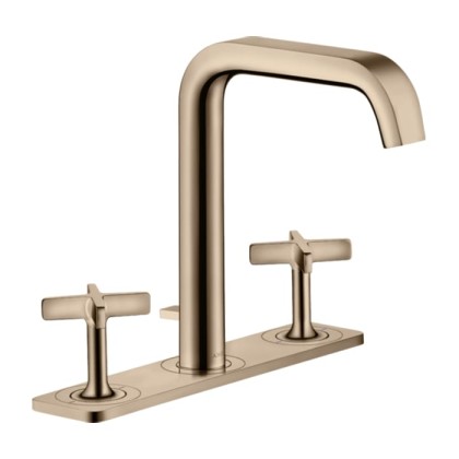 Axor Citterio E Смеситель для раковины, на 3 отв., с панелью и донным клапаном, цвет: полированное красное золото