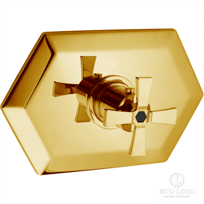 CISAL Cherie Термостатический встраиваемый смеситель для душа, цвет: золото/черный