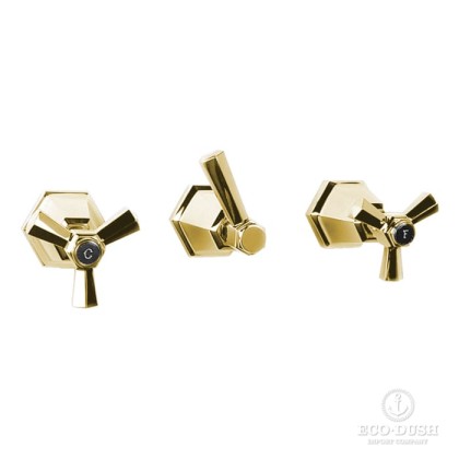 Stella Eccelsa Встраиваемый смеситель для ванны/душа 3254 с переключателем, цвет: золото 24К