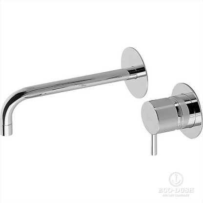 CISAL Less New Смеситель для раковины на 2 отверстия из стены,излив 258-225 мм, цвет: хром