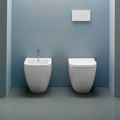 Globo Stockholm Унитаз напольный пристенный  51х37хh42см, слив универсальный, с комплектом креплений, цвет: белый