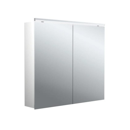 Emco Pure II Зеркальный шкаф 80см., с подсветкой  Classicleuchte, навесная модель, с подсв. для раковины, 2 дверка