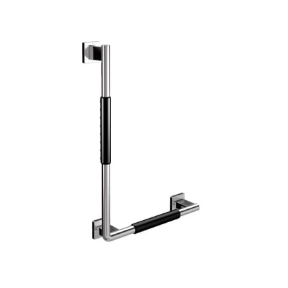 EMCO System2 Поручень изогнутый, корпус черный, правый, угол 90°, подвесной, цвет: хром