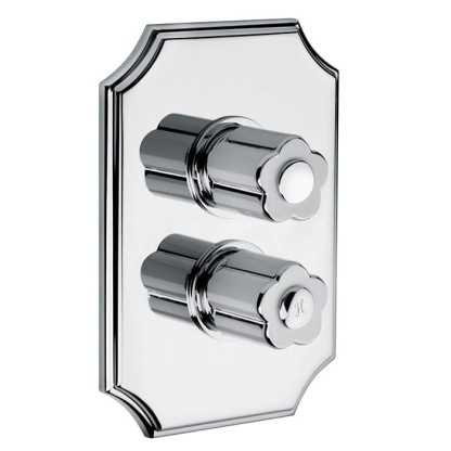 Bongio Fleur Blanc Встраиваемый термостатический смеситель (2 источника), цвет: хром/белый фарфор