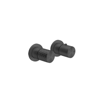 Gessi Habito Intreccio Смеситель для душа, встраиваемый, термостатический, с переключателем на 2 положения, внешняя часть, цвет: Black Metal PVD