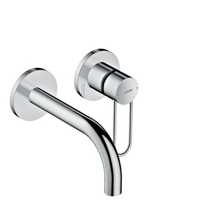 Axor Uno Встраиваемый смеситель для раковины, на 2 отв., излив 165мм, с незапираемым донным клапаном, внешняя часть, цвет: хром
