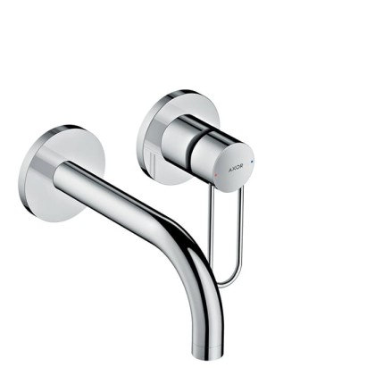 Axor Uno Встраиваемый смеситель для раковины, на 2 отв., излив 165мм, с незапираемым донным клапаном, внешняя часть, цвет: хром