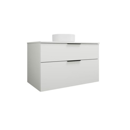 Burgbad Eqio Комплект мебели 100х55х60 см, с керамич. умыв. круглым по центру, цвет белый, без отв под смес, ручки GO252, цвет: белый матовый