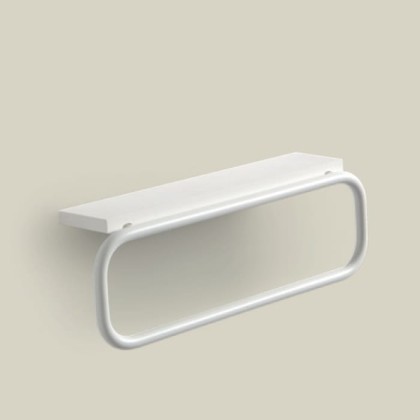 Bertocci Mettitutto Полотенцедержатель 30х7х9см., с белой полкой, цвет: белый матовый