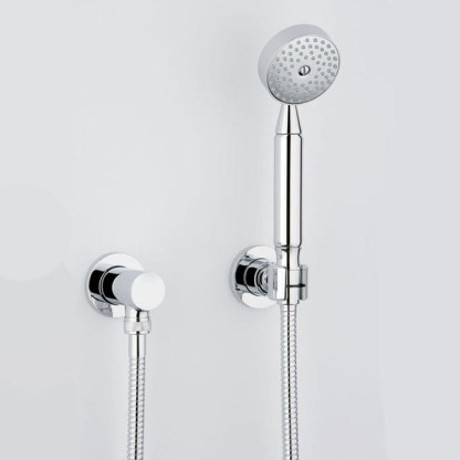 THG Mossi cristal clair Душевой комплект с ручным душем, шланг 1500 мм., держатель и подвод воды, цвет: хром