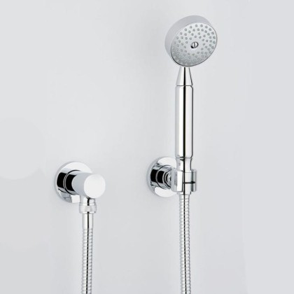 THG Mossi cristal clair Душевой комплект с ручным душем, шланг 1500 мм., держатель и подвод воды, цвет: хром