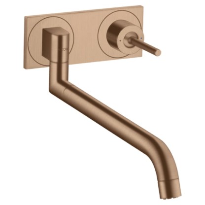 Axor Uno? Смеситель для кухни, встраиваемый, излив: 33см., цвет: шлифованное красное золото