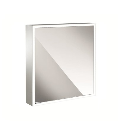 EMCO Prime2 Зеркальный шкаф 60x70см., с подсветкой, навесной, 1 дверь, L, 2 полки, розетка, цвет: белый