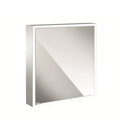 EMCO Prime2 Зеркальный шкаф 60x70см., с подсветкой, навесной, 1 дверь, L, 2 полки, розетка, цвет: белый