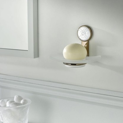 THG Hirondelles Мыльница подвесная, стеклянная, цвет: Umber color PVD