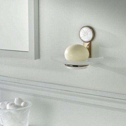 THG Hirondelles Мыльница подвесная, стеклянная, цвет: Umber color PVD