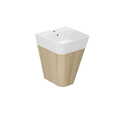 Azzurra Build Тумба подвесная 44х47х65см, с 1 ящиком, с раковиной, цвет: Olmo naturale