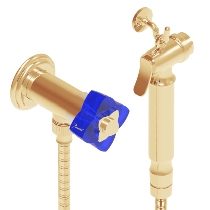 THG Pуtale de cristal bleu Гигиенический душ, цвет: золото/синий хрусталь