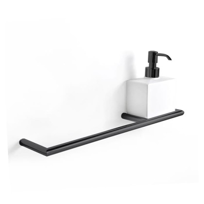 3SC Guy Полотенцедержатель и мыльница, 40см.,  справа, подвесная, композит Solid Surface, цвет: белый матовый/черный матовый