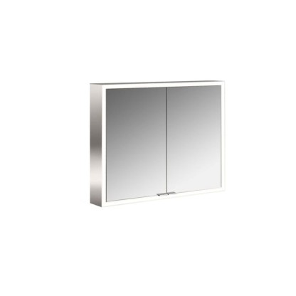 Emco Prime Зеркальный шкаф 80см., с подсветкой LED Facelift навесная модель, 2-дверки, IP 20 задняя панель  цвет белый