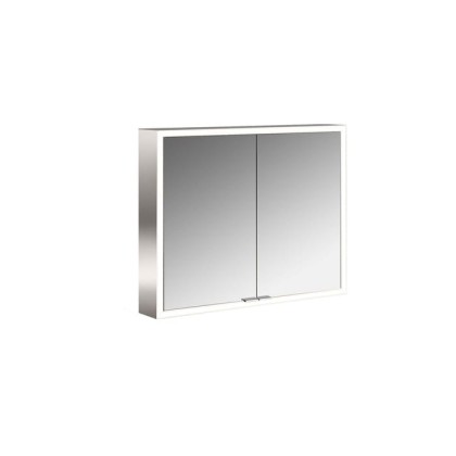 Emco Prime Зеркальный шкаф 80см., с подсветкой LED Facelift навесная модель, 2-дверки, IP 20 задняя панель  цвет белый