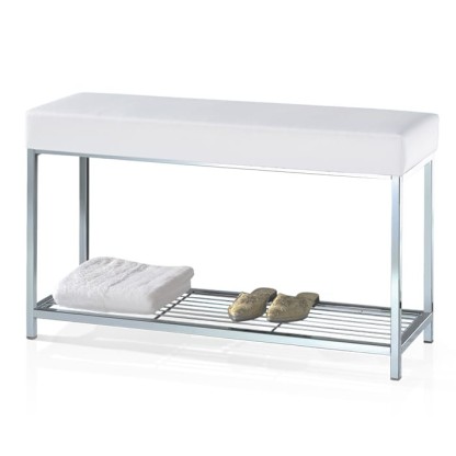 Decor Walther DW 67 Скамья с полочкой 90x30x52см, напольная, цвет: хром / белый