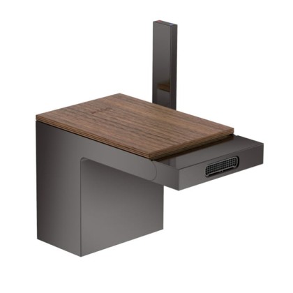 Axor MyEdition Смеситель для биде, на 1 отв., излив 145мм, с донным клапаном (без панели), цвет: полированный черный