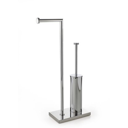 3SC Ribbon Напольная стойка, 63см, с полотенцедержателем и туалетным ёршиком, цвет: хром