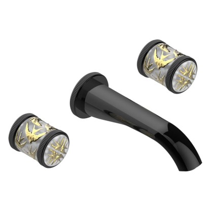 THG Hirondelles Gold Stamped Смеситель для раковины, встраиваемый, цвет: Brown bronze color PVD