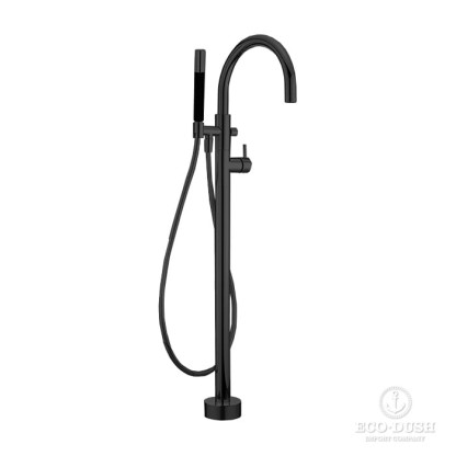 Cisal Slim Смеситель для ванны, напольный, с ручным душем и шлангом 150см., внешняя часть, цвет: черный матовый