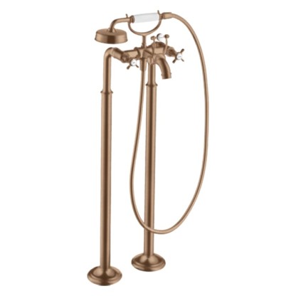 Axor Montreux Смеситель для ванны, напольный, с ручным душем, цвет: шлифованное красное золото
