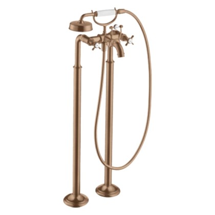 Axor Montreux Смеситель для ванны, напольный, с ручным душем, цвет: шлифованное красное золото