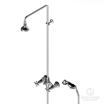 Stella Roma Душевой комплект 3284/301/314A-90: смеситель, штанга+ручной+верхний душ 90мм, цвет: хром