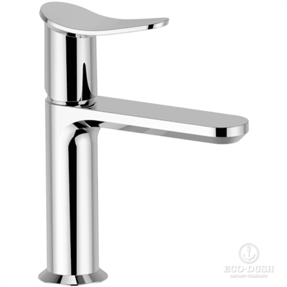 HUBER Harlock Смеситель однорычажный для раковины на 1 отверстие без донного клапана, цвет: хром/черный матовый,